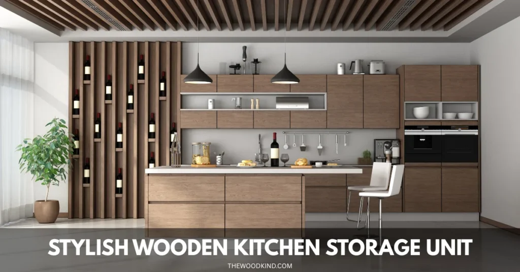 Stylish Wooden Kitchen Storage Unit