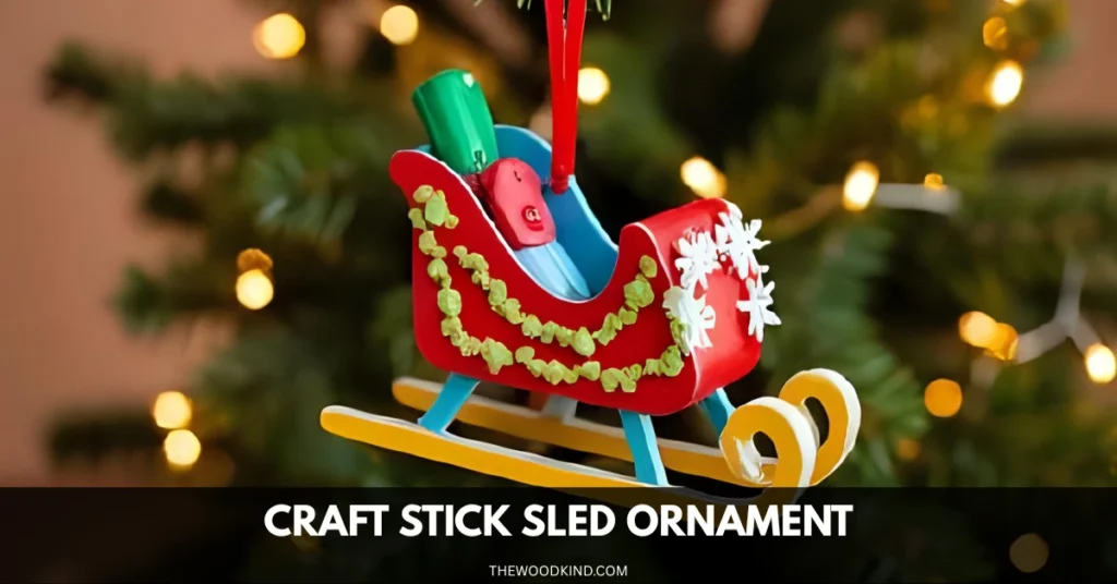 Craft Stick Sled Ornament